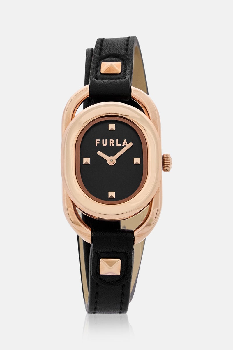 Furla Women WW00009002L3 Leather Analog Watch 24 mm, Black  - Image 1