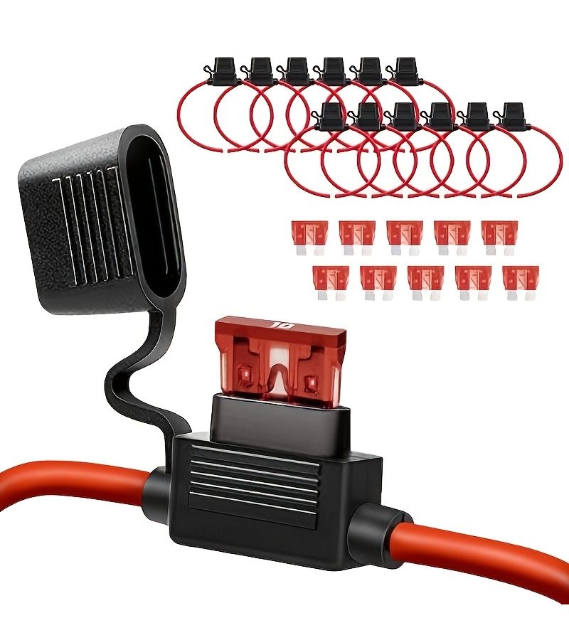 10 قطع من حامل الصمامات الشفرية المضمنة 16 AWG 12 فولت 10 أمبير - Image 1