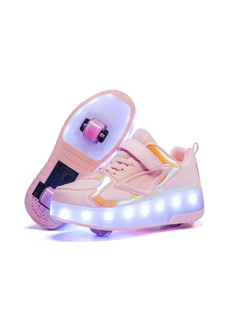 Loquat New Double Wheel Skate Shoe Luminous Pulley Shoes - Image 1
