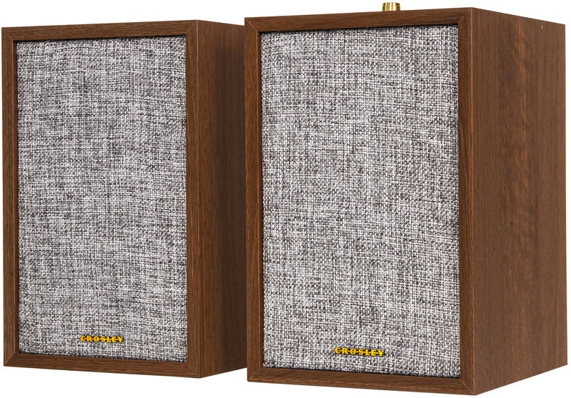 Crosley S200AWA 4 Active Powered Bluetooth Stereo Speakers with Optical USB and Aux Connections Walnut