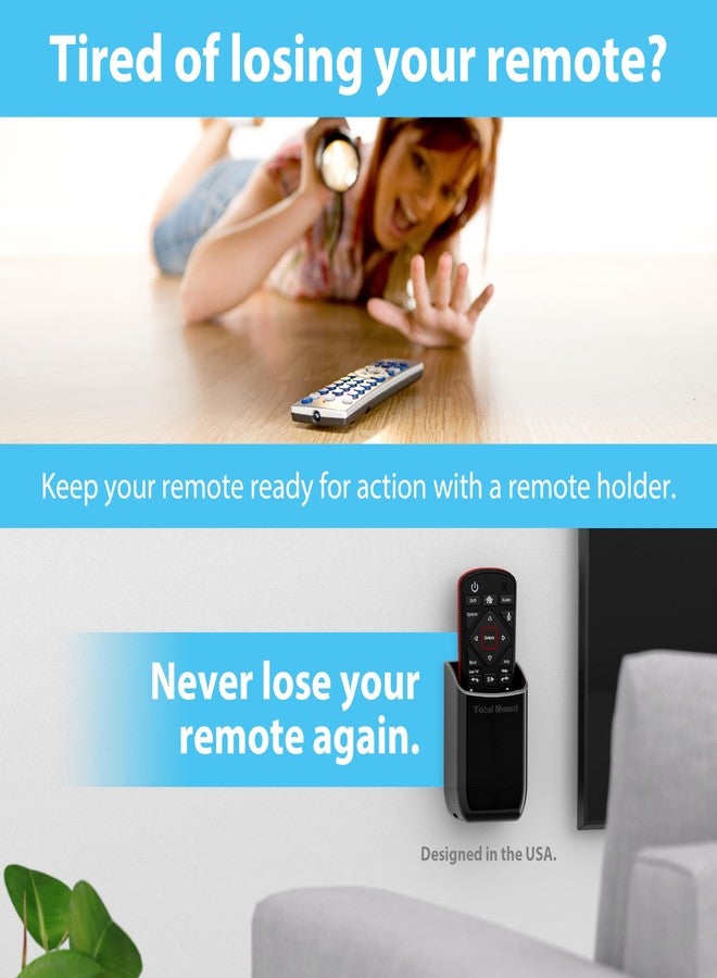 TotalMount Hole-Free Remote Control Holder – Eliminates Need to Drill Holes in Your Wall (Black, Quantity 1) - Image 2