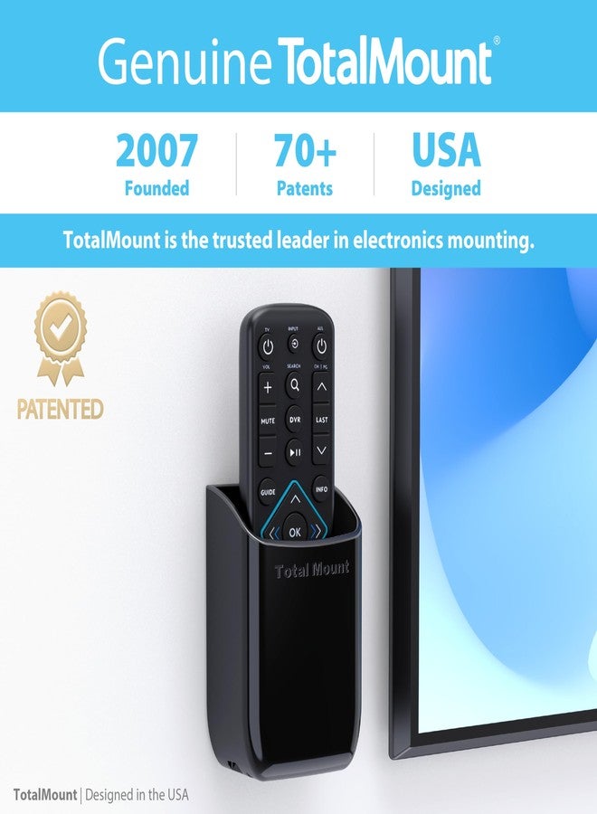TotalMount Hole-Free Remote Control Holder – Eliminates Need to Drill Holes in Your Wall (Black, Quantity 1) - Image 5