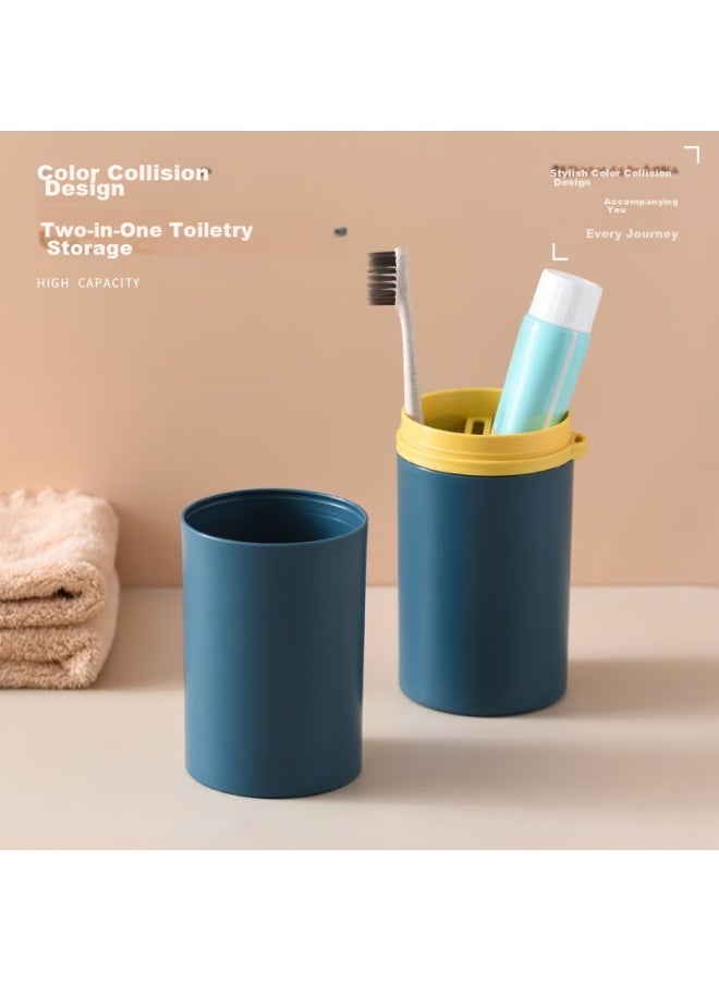 NOLANSEND Nuolanshendi Travel Toiletry Cup, Detachable 2 Toothbrush Cups Set, Creative Simple Dental Tools Toothbrush Holder, Ocean Blue - Image 5