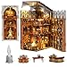 CCCDF Book Nook Kit DIY Miniature House Kit 3D Wooden Puzzle for Adults Booknook Kit with Dust Cover Book Decor Bookshelf Decoration Decorative Bookends Women Craft Gifts for Teens Public Library - Image 2