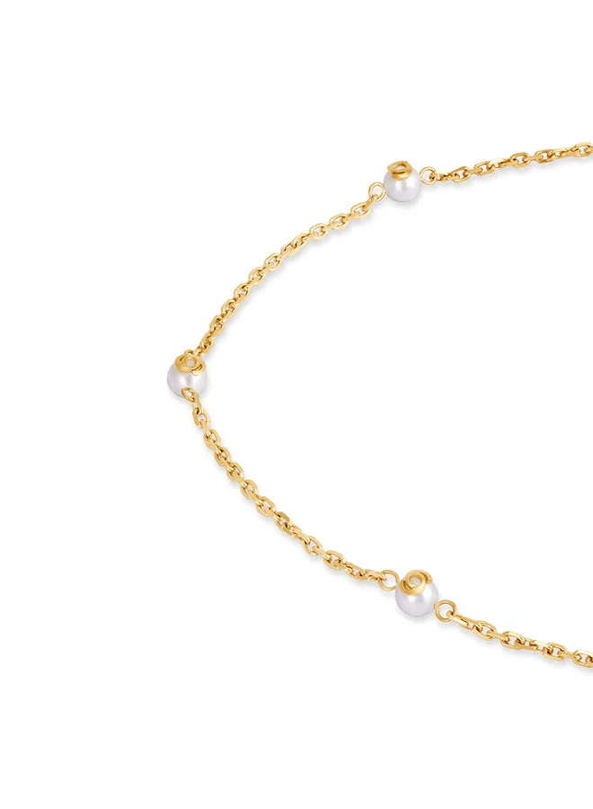 شيروتي 1881 قلادة ذهبية طويلة من سيليست مع لؤلؤ و دلايات مزدوجة  للنساء