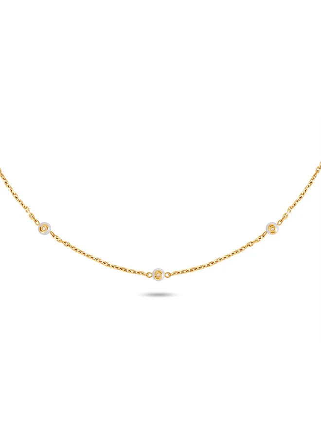Celeste Gold Long Necklace with Pearls & Double C Charms Women