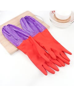 Generic 1 Pair Latex Cleaning Gloves Extended Long Cuff Waterproof Household Washing Dishes Gloves  - Image 3