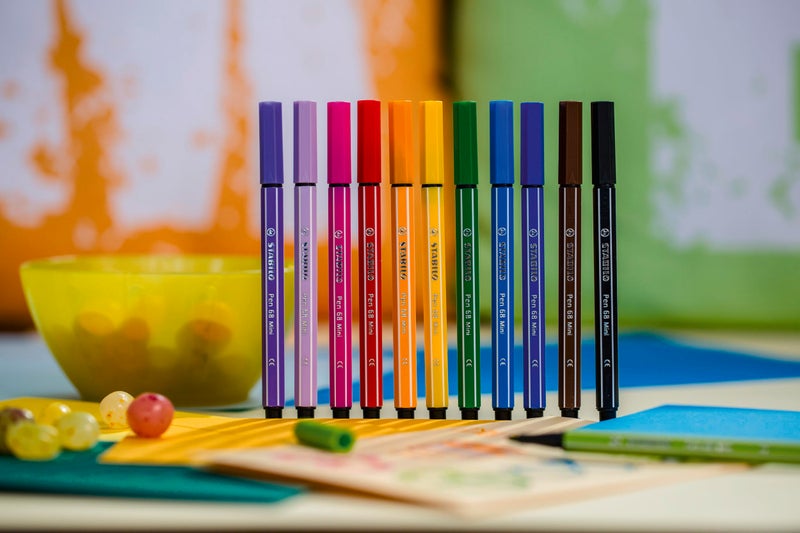 STABILO Premium Felt Tip Pen Pen 68 Mini - Wallet of 18 - Assorted Colors - Image 3