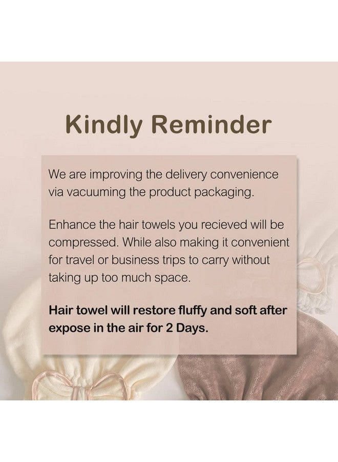 Jseng Jseng Microfiber Hair Towel Caps for Women with Cute Bowtie, 2Packs Fast Drying Hair Towel Caps for Curly Long Wet Hair Anti Frizz - Image 5