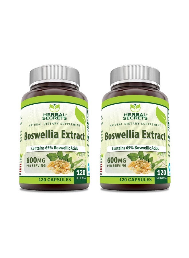 Herbal Secrets Boswellia Serrata Extract (65% Boswellic Acids) 600 mg Capsules Supplement | Non-GMO | Gluten Free (120 | 2 Pack)