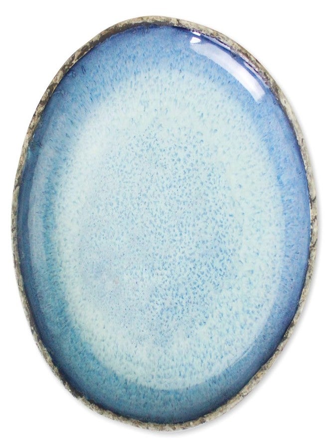 roro Rustic Coral Handmade Ceramic Stoneware Dinner Plates and Bowls, Reactive Blue Set of 2, Textured Finish (Coral, Dinner Plate) - Image 3