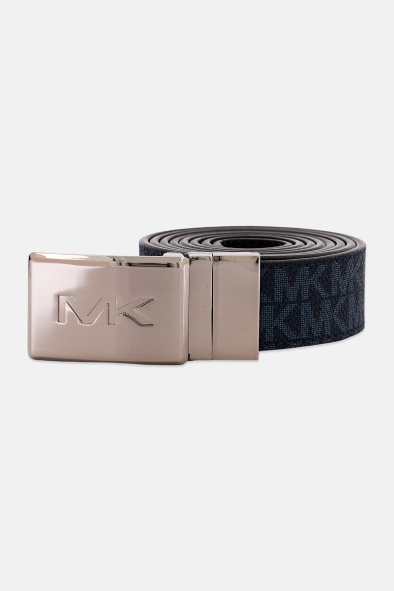 Michael Kors Women Brand Logo Leather Belt, Blue  - Image 1