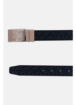 Michael Kors Women Brand Logo Leather Belt, Blue  - Image 2