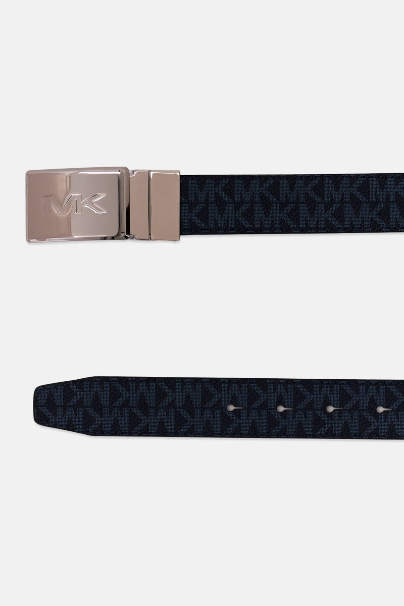 Michael Kors Women Brand Logo Leather Belt, Blue  - Image 2