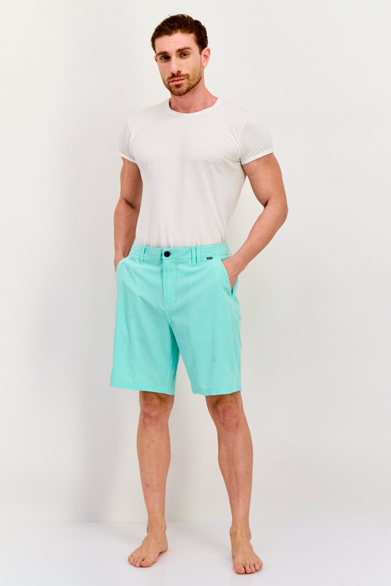 Hurley Men Regular Fit Brand Logo 9 Inseam 20 Outseam Board Shorts, Turquoise  - Image 2