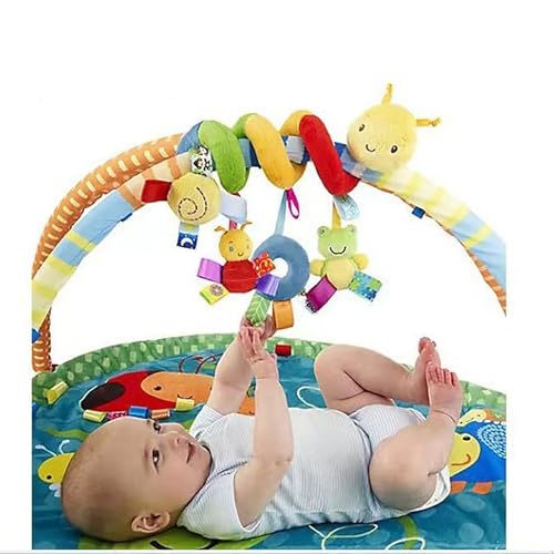 YUISI ​​​​​​​​Caterpillar Crib Toys Stroller Soft Plush Toys Spiral Colorful Baby Toy for 6 to 12 Months, Can Stimulate Early Visual and Brain Development in Newborns - Image 2