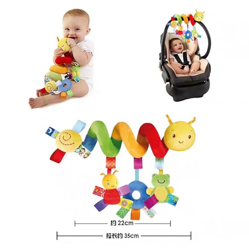 YUISI ​​​​​​​​Caterpillar Crib Toys Stroller Soft Plush Toys Spiral Colorful Baby Toy for 6 to 12 Months, Can Stimulate Early Visual and Brain Development in Newborns - Image 5