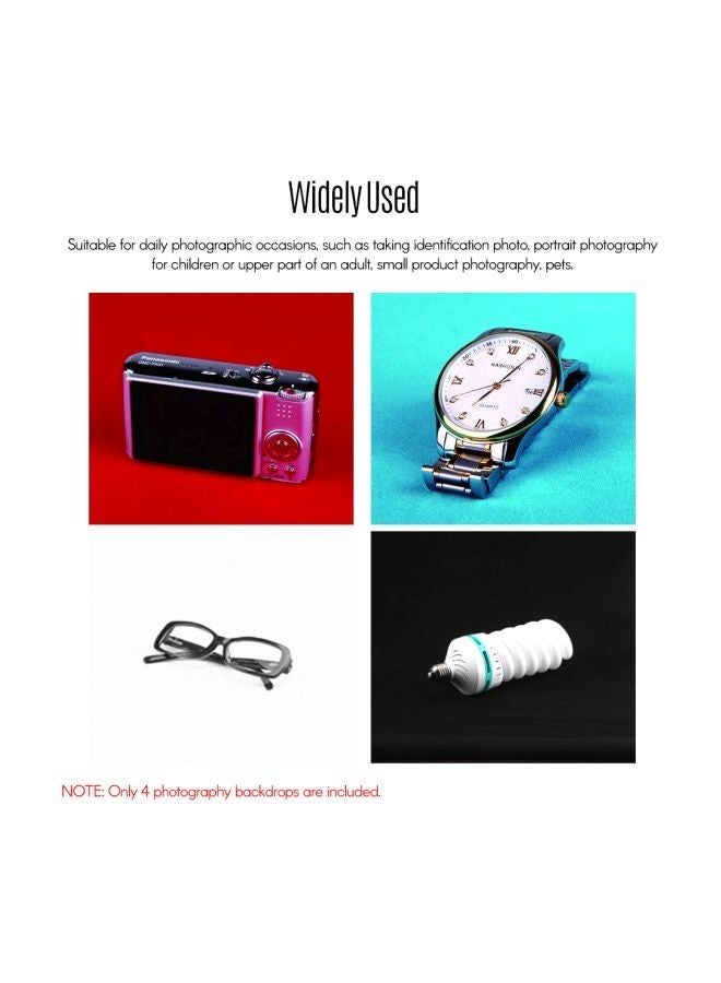 NIBEMINENT 4-Piece Photography Backdrops Flocked Fabric Set Multicolour - Image 4