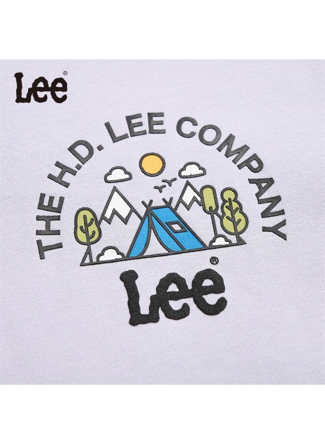 Lee Children'S Wear, Patchwork Outdoor Faux Two-Piece Long-Sleeve T-Shirt, Printed Base Layer, Fengxin Purple