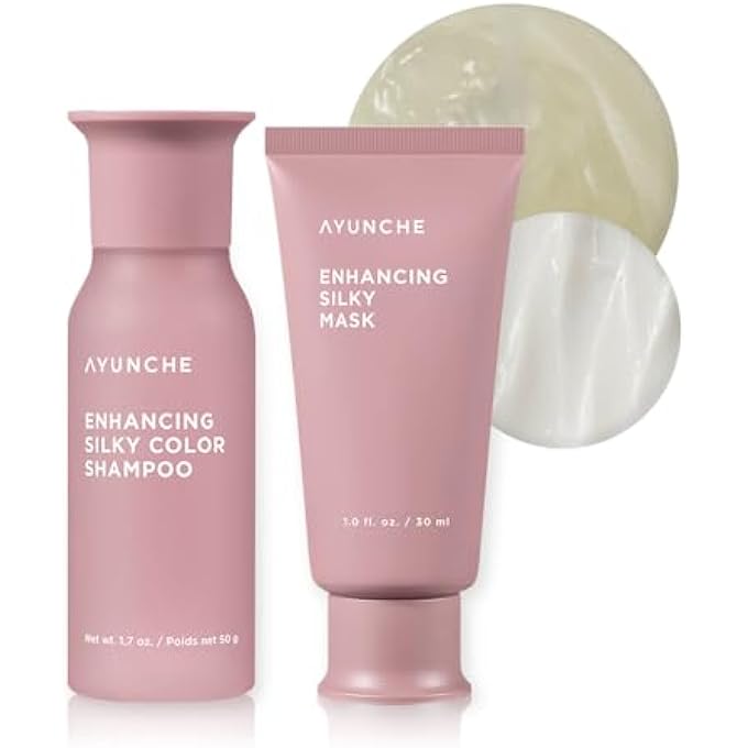 AYUNCHE SILKY SHAMPOO AND HAIR MASK MINI KIT (1OZ) - INTENSIVE CARE FOR DYED, DAMAGED AND TANGLED HAIR | NO SPLIT ENDS | KOREAN SALON BRAND - Image 2