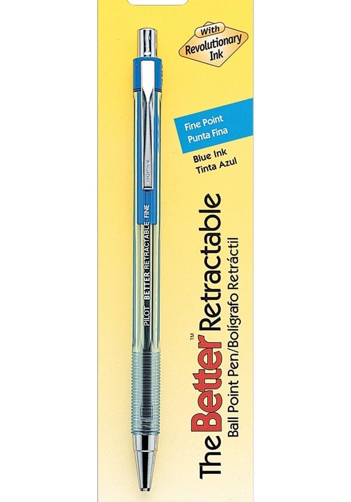 Pilot The Better Retractable Ballpoint Pen - Fine Point, Blue Ink, Single Pen