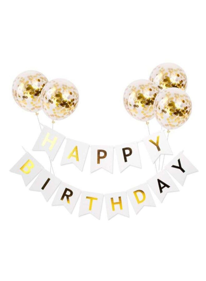 Sharpdo 5-Piece Happy Birthday Balloon Set With Hanging Banner - Image 1