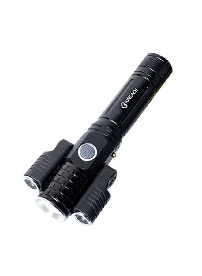 NIBEMINENT KS-738 USB Charging Waterproof T6 And XPE Zoomable LED Flashlight With 4-Modes Black 19x14x4centimeter  - Image 1