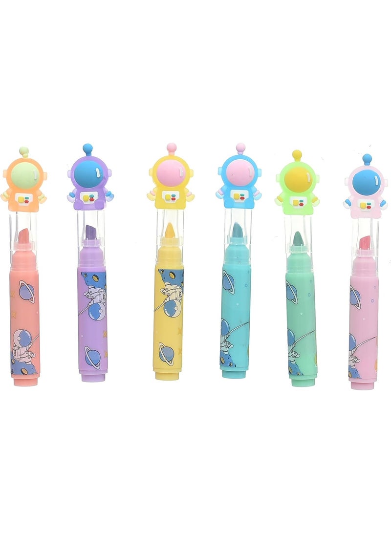 Highlighter Pen with Spaceman Toy Cap, 3 Assorted Colors, for Students Drawing Colors Highlighting - Image 4