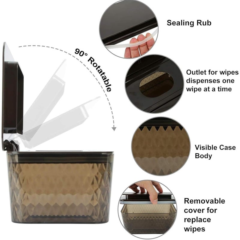 HSWT Wipes Dispenser Seal-Designed Wipe Dispenser Holder Wipes Case Box for Bathroom Keep Wipes Fresh, Dust-Proof & Non-Slip - Image 5
