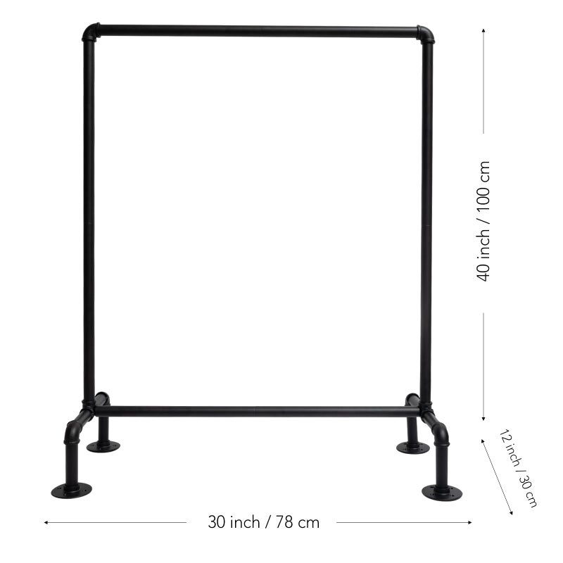 DOFURNILIM Kids Pipes Dress up Clothing Rack, Kids Clothes Rack, Child Garment Rack, Hanging Clothes Rod Storage Shelf Organizers Shelves Shelving, Black Metal - Image 4