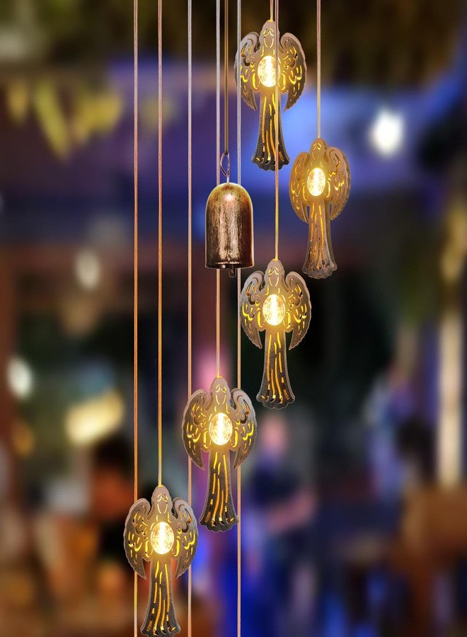 esgarden Solar Angel Wind Chimes Outdoor,Solar 8 LED Angel Wind Chimes for Outside,Hanging Lights Warm LED,Outdoor Angel Decor,Angel Gifts for Wife Mother Grandmom Christmas - Image 5