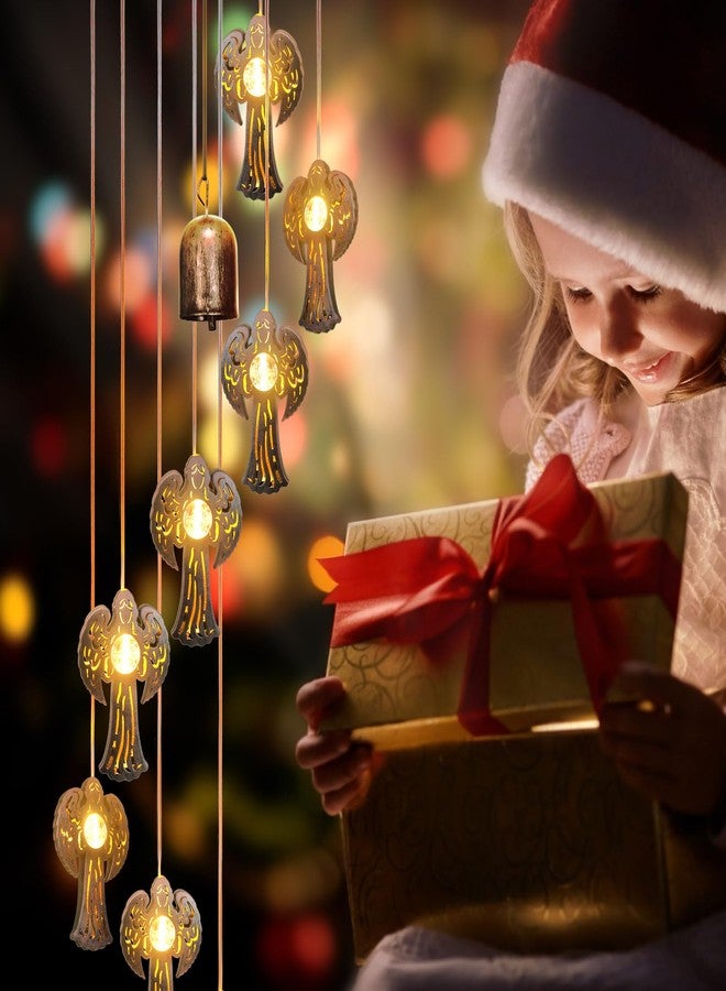 esgarden Solar Angel Wind Chimes Outdoor,Solar 8 LED Angel Wind Chimes for Outside,Hanging Lights Warm LED,Outdoor Angel Decor,Angel Gifts for Wife Mother Grandmom Christmas - Image 2