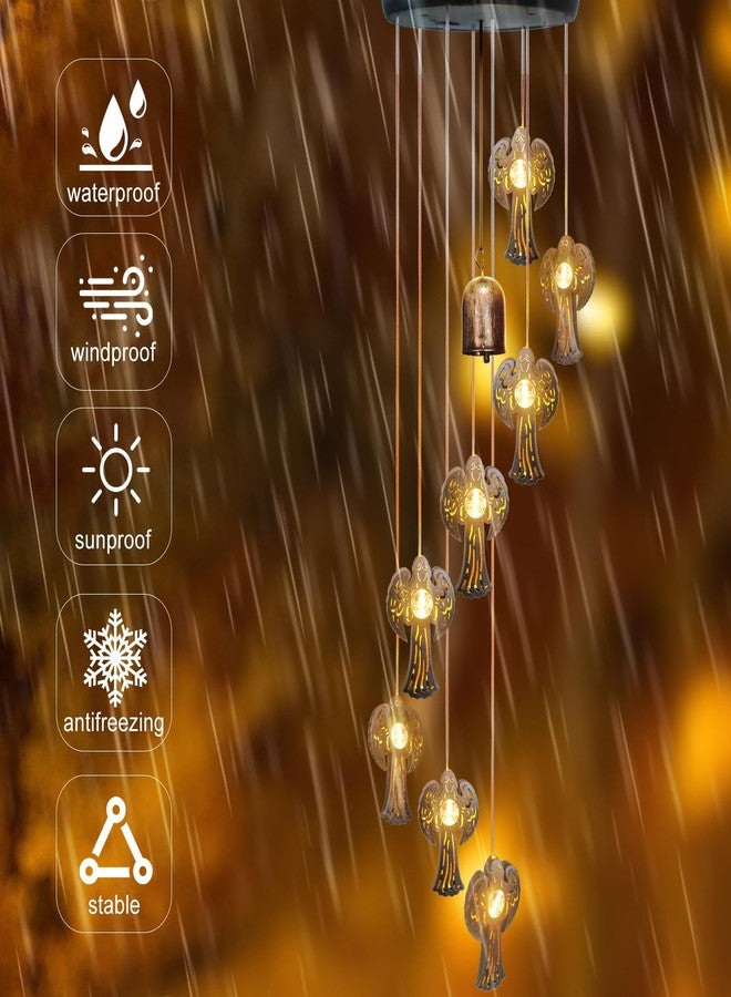 esgarden Solar Angel Wind Chimes Outdoor,Solar 8 LED Angel Wind Chimes for Outside,Hanging Lights Warm LED,Outdoor Angel Decor,Angel Gifts for Wife Mother Grandmom Christmas - Image 3