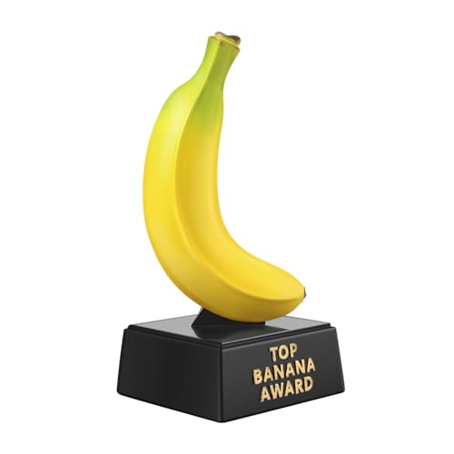 Flexzion Top Banana Trophy - 7-Inch Top Banana Award for Outstanding Achievements, Unique and Funny Trophy for Adults, Coaches, Teachers, and Team Leaders - Durable Resin with Black Base - Image 1