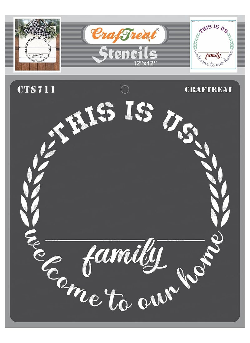 CrafTreat CrafTreat Home Quote Stencils for Painting on Wood Reusable - Welcome to Our Home Stencil - Size: 12X12 - This is Us Stencils for Painting on Wood  - Image 1