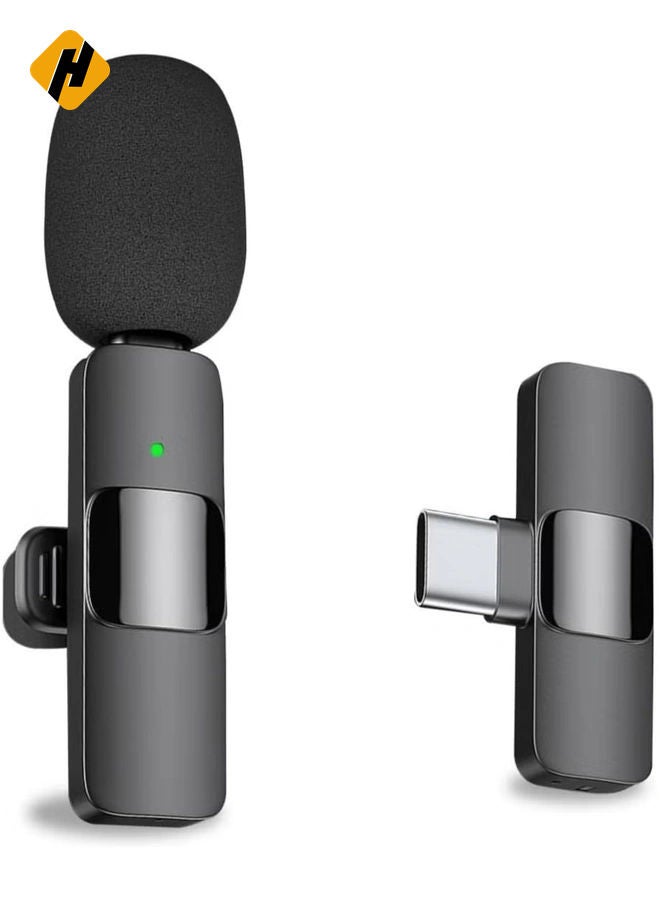HuHa Professional Wireless Lapel Microphone for Android Computer - Cordless Omnidirectional Condenser Recording Mic with USB C Interface for Interview Video Podcast Vlog YouTube - Image 1