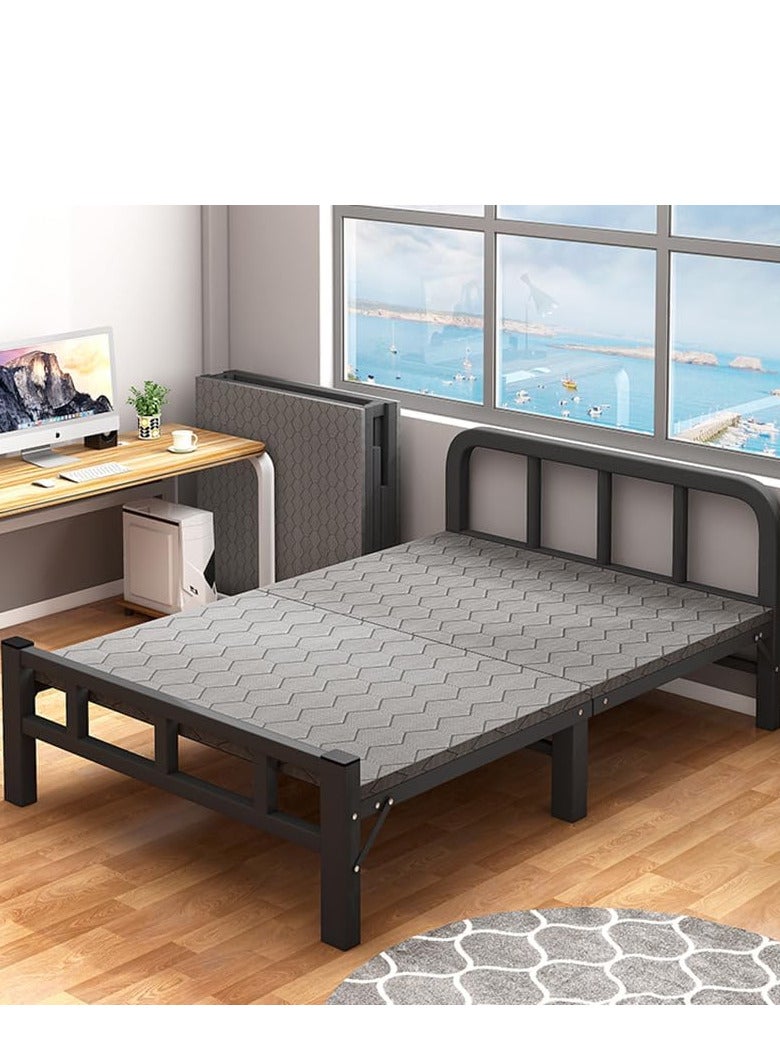 زويهاو Portable Folding Bed Spare Bedroom Office Outdoor No Assembly Bed 188 .5x90x41cm grey Folding Bed with Mattress - Image 1