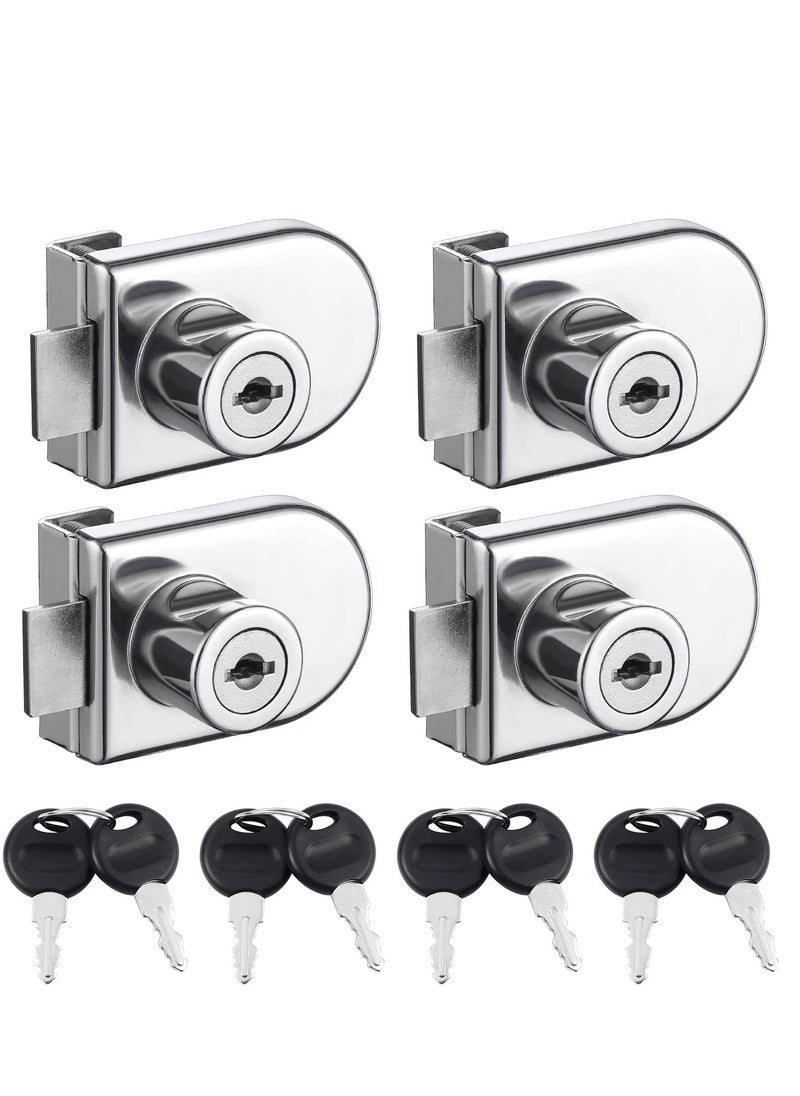 Generic Glass Door Display Cabinet Safety Lock, Double-Open Glass Door Single Glass Door Locks for 5-8mm Glass, Separate Key Without Drilling  - Image 1