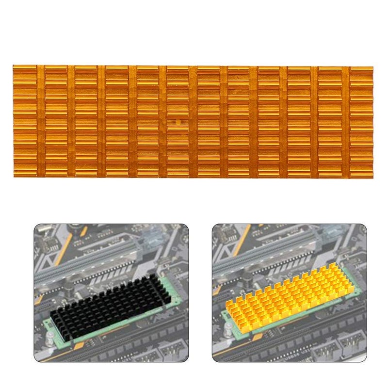 Gold M2 SSD Heatsink 2280 High Performance Cooling Fin Radiator for Laptop - Image 4