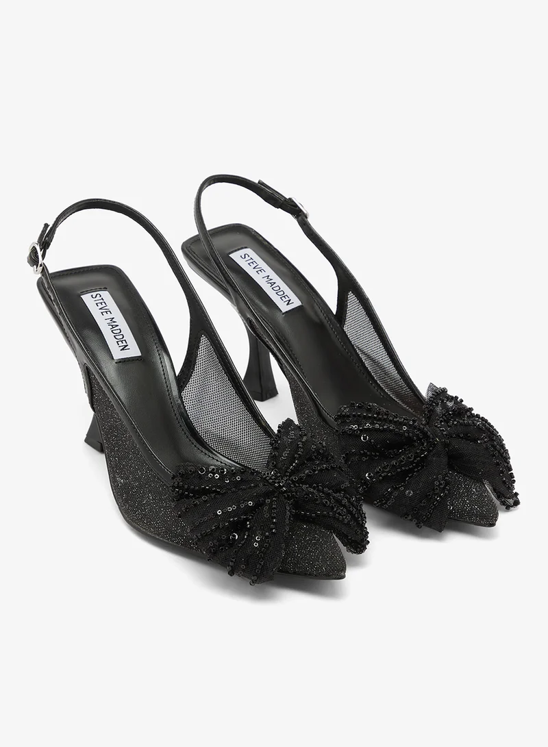 Steve Madden BLACK NIGHT-FALL Embellished Slingback Pumps for Women | Best Price UAE