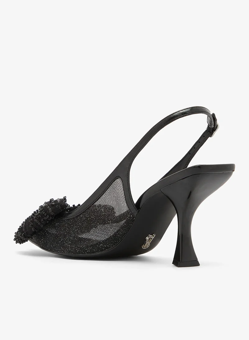 Steve Madden BLACK NIGHT-FALL Embellished Slingback Pumps for Women | Best Price UAE