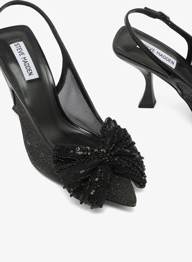Steve Madden BLACK NIGHT-FALL Embellished Slingback Pumps for Women | Best Price UAE