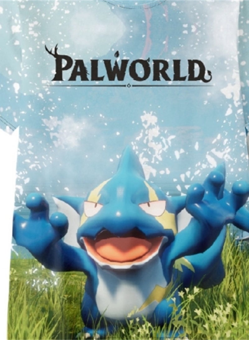 تي شيرت Palworld Phantom Beast Palu ثلاثي الأبعاد بطباعة رقمية للبالغين والأطفال صيفي بأكمام قصيرة - Image 4