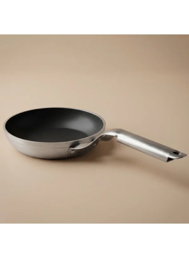 Hascevher Steel Frying Pan, 24 cm, Steel Handle - Silver - Image 1