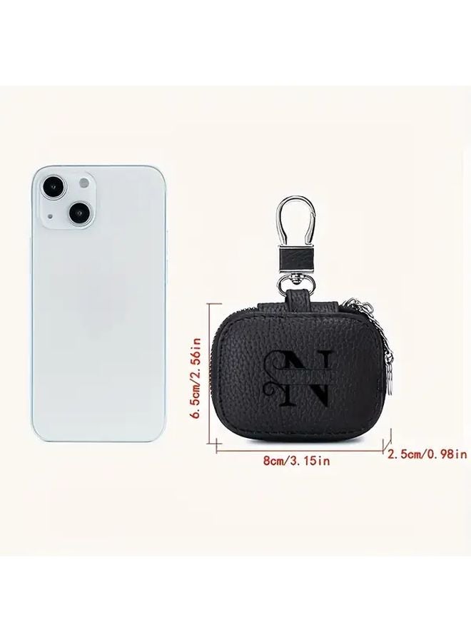 Personalized Initial Earbud Case Custom Name Earth Yellow Lightweight Durable Zipper - Image 3