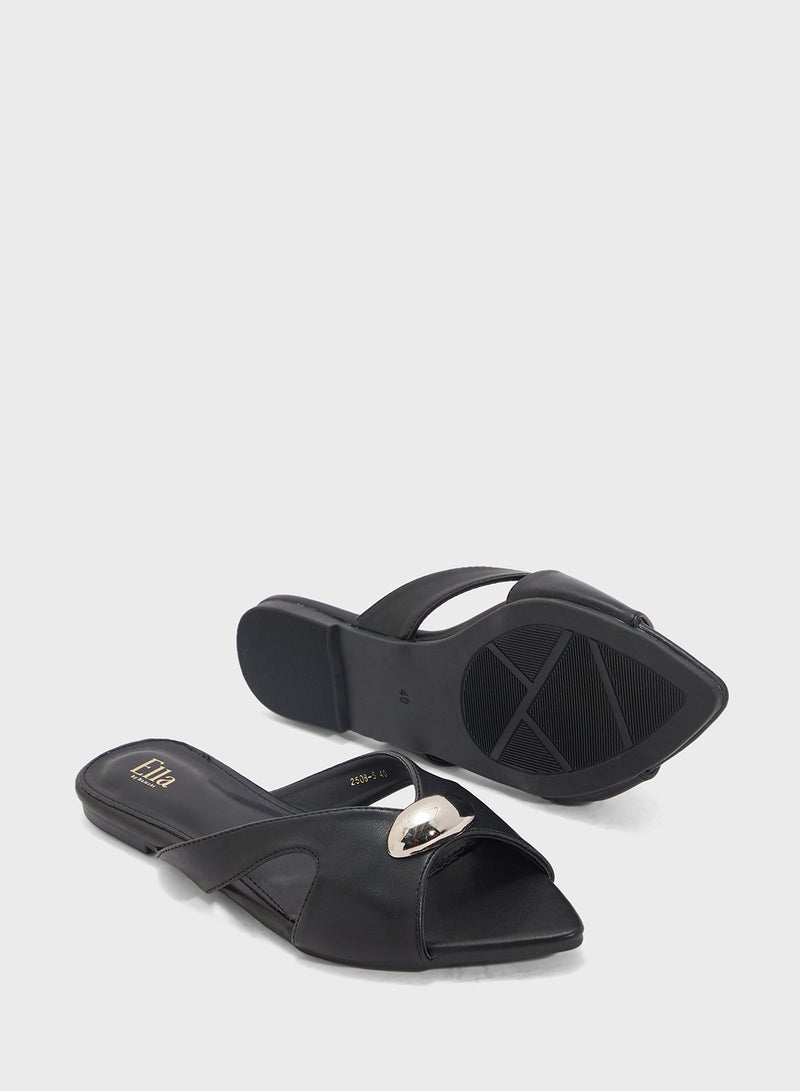 ELLA Pointed Flat Sandal  - Image 3