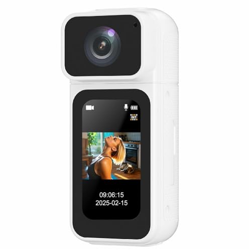JK Vision S80 Thumb Camera Mini Action Camera | 180° Rotatable Lens | 1.47” IPS Screen | WiFi Connectivity | Loop Recording | Compact Pocket Camera for Travel, Vlogging & Dash Cam Use (White) - Image 2
