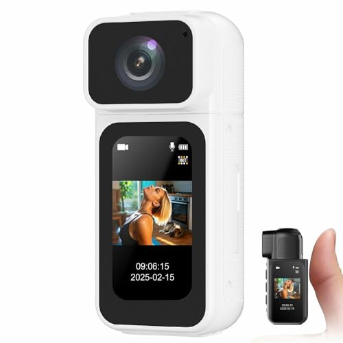 JK Vision S80 Thumb Camera Mini Action Camera | 180° Rotatable Lens | 1.47” IPS Screen | WiFi Connectivity | Loop Recording | Compact Pocket Camera for Travel, Vlogging & Dash Cam Use (White) - Image 1