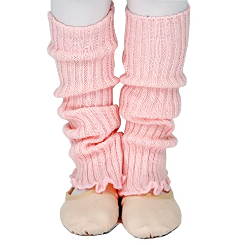 DANCE YOU DANCEYOU Ballet Leg Warmers for Girls Toddler Teens Stirrup Ankle Warmers Knitted Socks for Dance Practice Yoga Sports Casual, Pink - Image 3