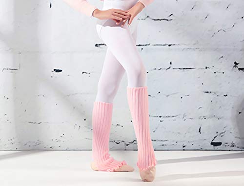 DANCE YOU DANCEYOU Ballet Leg Warmers for Girls Toddler Teens Stirrup Ankle Warmers Knitted Socks for Dance Practice Yoga Sports Casual, Pink - Image 5